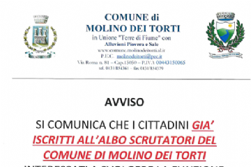 DISPONIBILITA&#39; SCRUTATORI COMIZI ELETTORALI 25 SETTEMBRE 2022